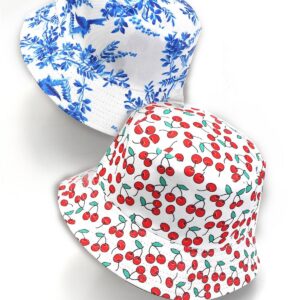 SUMMER FLORAL CHERRY BUCKET HAT