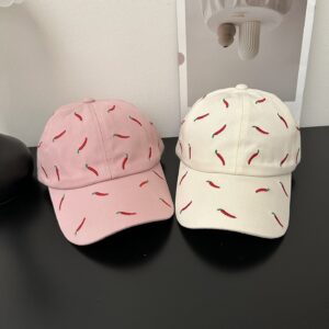 EMBROIDERY RED CHILI PEPPER CASUAL BASEBALL CAP