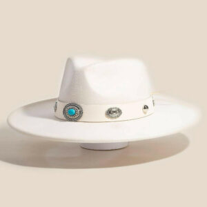 Boho Disc Strap Faux Suede Cowboy Hat