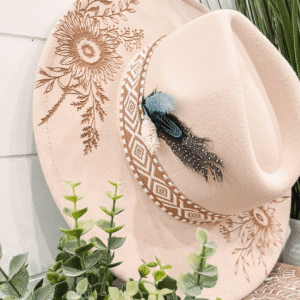 Boho Engraved Floral Western Hat