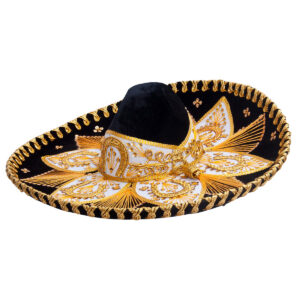 Black Gold Embroidered Charro Hat