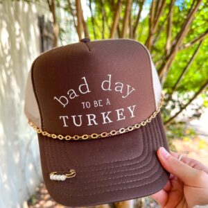 Brown and Tan Turkey Graphic Trucker Hat