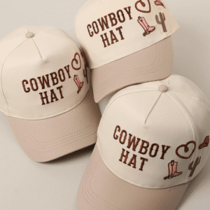 Cowboy Hat & Cactus Embroidered Trucker Hat