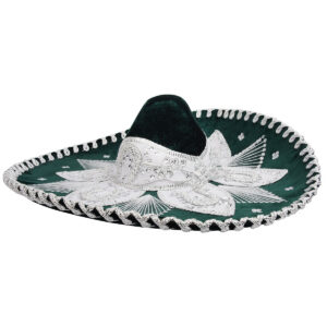 Green Silver Embroidered Charro Hat