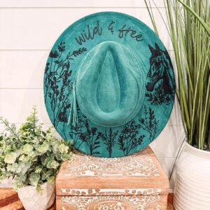 Engraved Floral Horse Western Hat