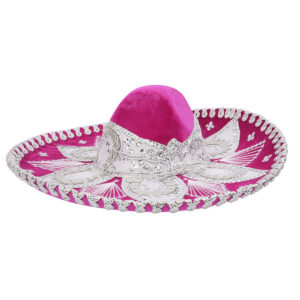 Pink Silver Embroidered Charro Hat