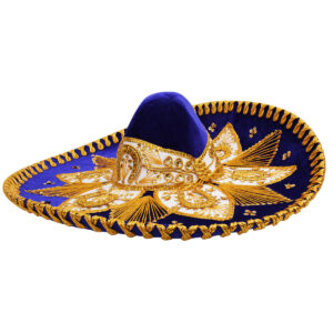 Purple Gold Embroidered Charro Hat